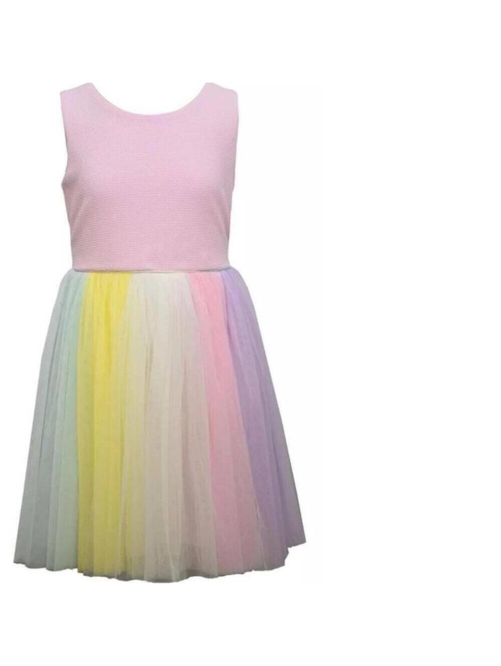 Bonnie Jean Easter Dress 14 Girls Fit & Flare Rainbow Pink Sleeveless Summer